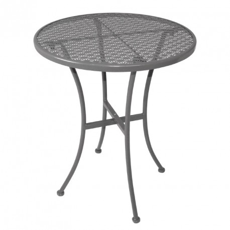 Table bistro ronde grise en acier ajouré Bolero - 600 mm