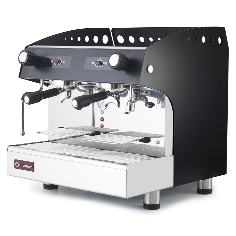 Machine à café expresso 2 groupes, semi-automatique - NOIR
