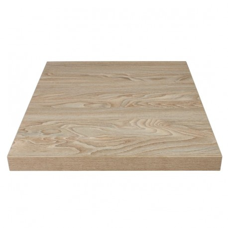 Plateau de table carré 600mm effet bois clair