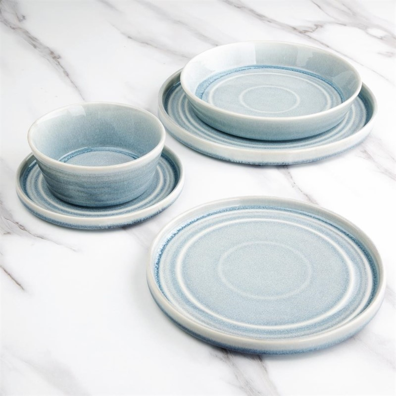 Assiette plate bleu cristallin Olympia Cavolo 18 cm - Lot de 6