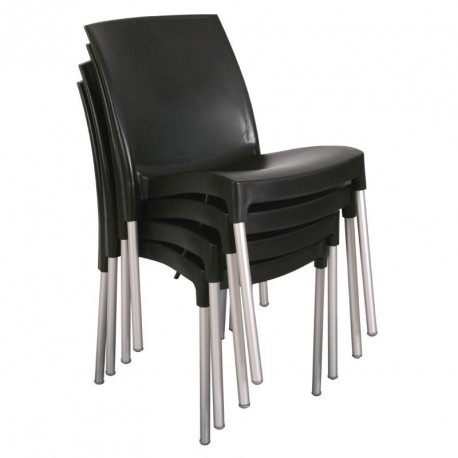 Chaises Bistro Noires Empilable - Lot de 4 - Bolero