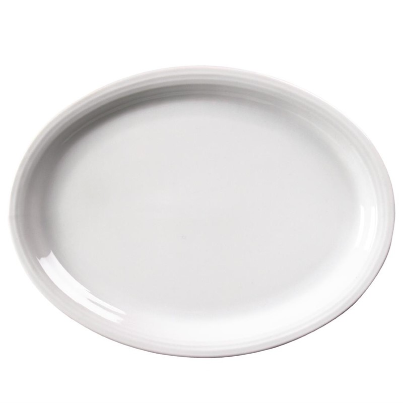 Assiette ovale Linear 295mm Olympia - Lot de 6