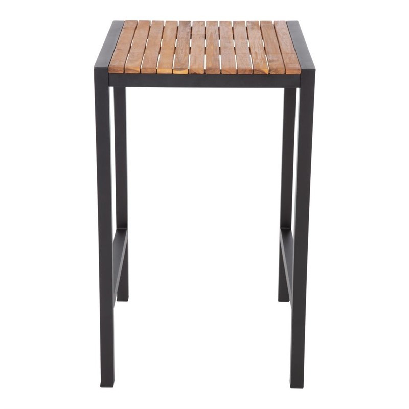 Table Mange-Debout Carré en Acier et Acacia - H1000 mm - Bolero