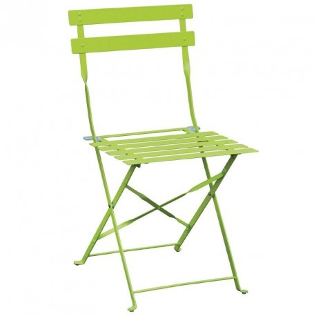 Chaise de terrasse en acier vert Bolero - Lot de 2