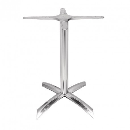 Pied de table à plateau carré de 600 mm basculant aluminium - Bolero