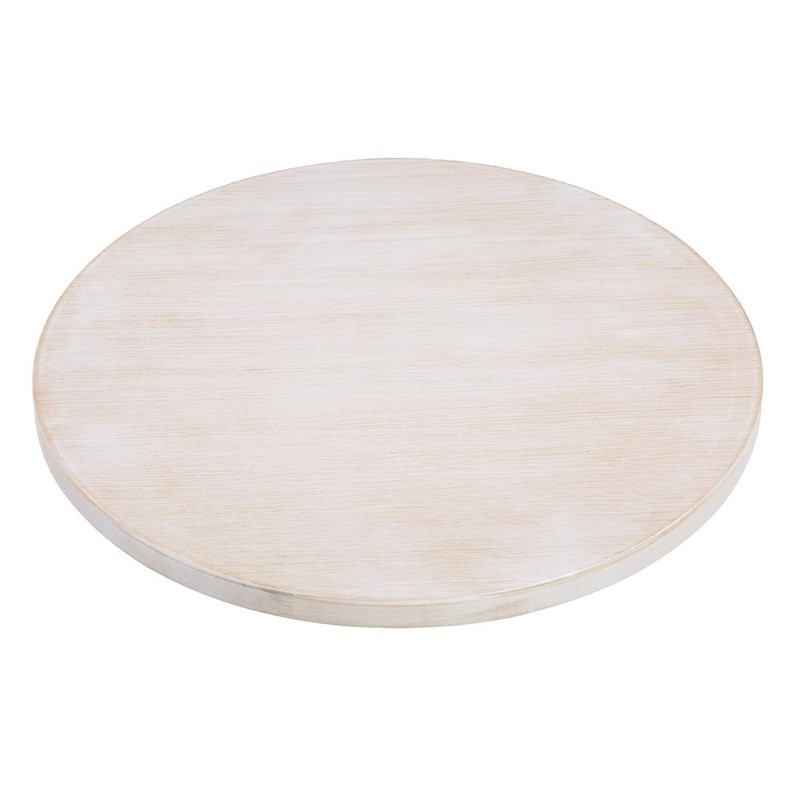 Plateau de Table Rond Pré-Percé Blanc Vintage 600mm - Bolero