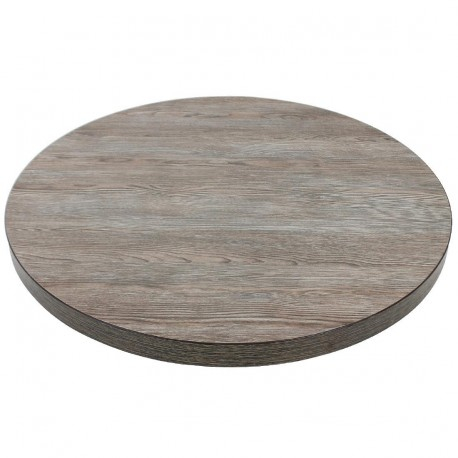 Plateau de table rond 600 mm effet bois gris - Bolero