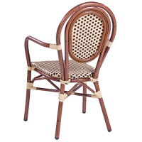 Chaise de terrasse avec accoudoirs BAMBU AL - beige / marron