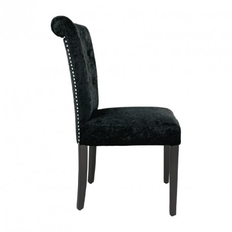 Chaise En Velour Noire - Lot De 2