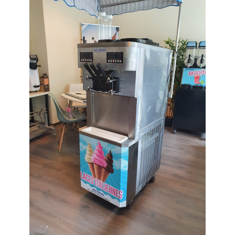 Nouveau Machine à Glace à l'Italienne sur Roulettes Palermo - Cinq Manettes & Dualisée - Ice Freddo