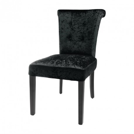 Chaise En Velour Noire - Lot De 2