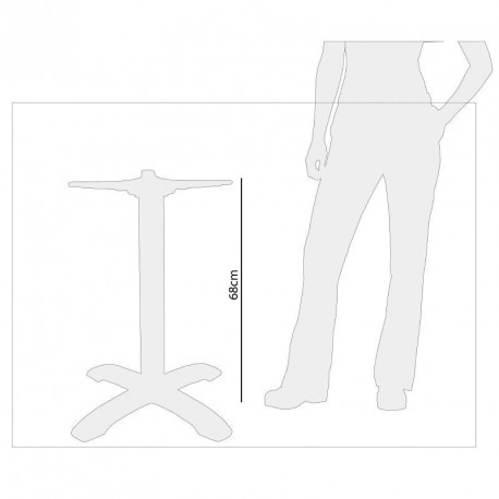 Pied de table à plateau carré de 600 mm basculant aluminium - Bolero