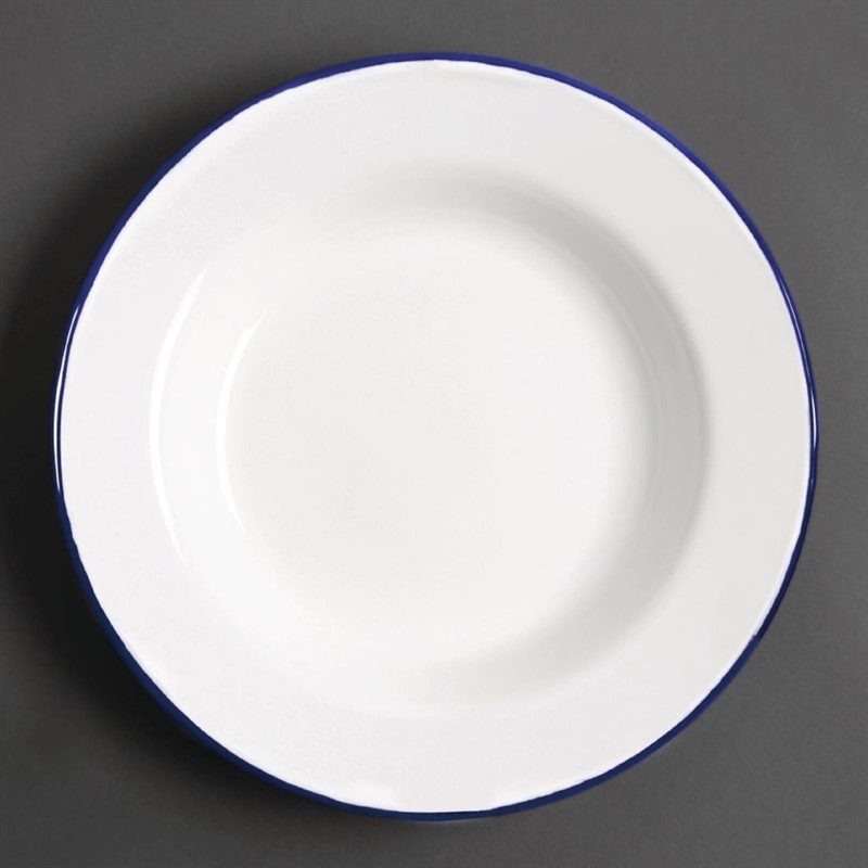 Assiette creuse en acier émaillé Olympia 245mm lot de 6