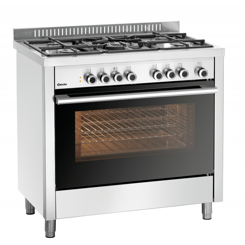 Cuisinière À Gaz À 5 Feux Avec Four Électrique - 11,3 KW - Bartscher