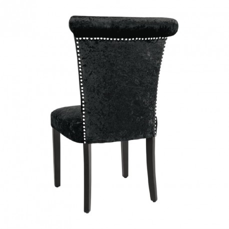 Chaise En Velour Noire - Lot De 2