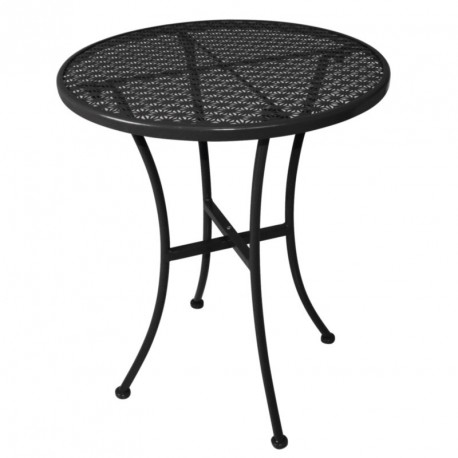 Table bistro ronde noire en acier ajouré 600 mm