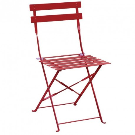 Chaises de terrasse en acier rouge Bolero - Lot de 2