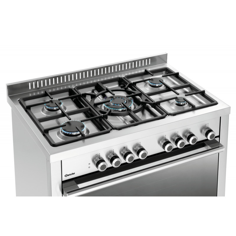 Cuisinière À Gaz À 5 Feux Avec Four Électrique - 11,3 KW - Bartscher