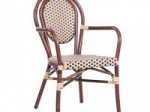 Chaise de terrasse avec accoudoirs BAMBU AL - beige / marron