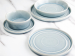 Assiette plate bleu cristallin Olympia Cavolo 18 cm - Lot de 6