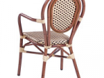 Chaise de terrasse avec accoudoirs BAMBU AL - beige / marron