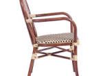 Chaise de terrasse avec accoudoirs BAMBU AL - beige / marron