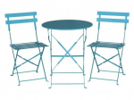 Chaises de terrasse bleu turquoise en acier Bolero - Lot de 2