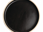 Assiettes plates bord droit noir mat 18 cm Lot de 6